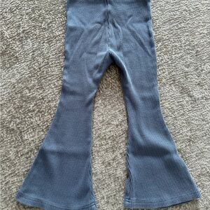 Kids Ribbed Flare Bottoms in Slate Blue